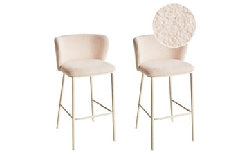 Barstol Mina II set om 2 Beige - Beige - Utemöbler & utemiljö - Utestol & trädgårdsstol - Barstol utomhus