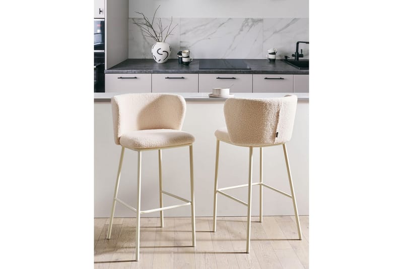 Barstol Mina II set om 2 Beige - Beige - Utemöbler & utemiljö - Utestol & trädgårdsstol - Barstol utomhus