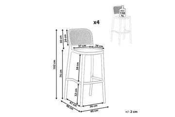 Barstol set om 4 Plose - Utemöbler & utemiljö - Utestol & trädgårdsstol - Barstol utomhus