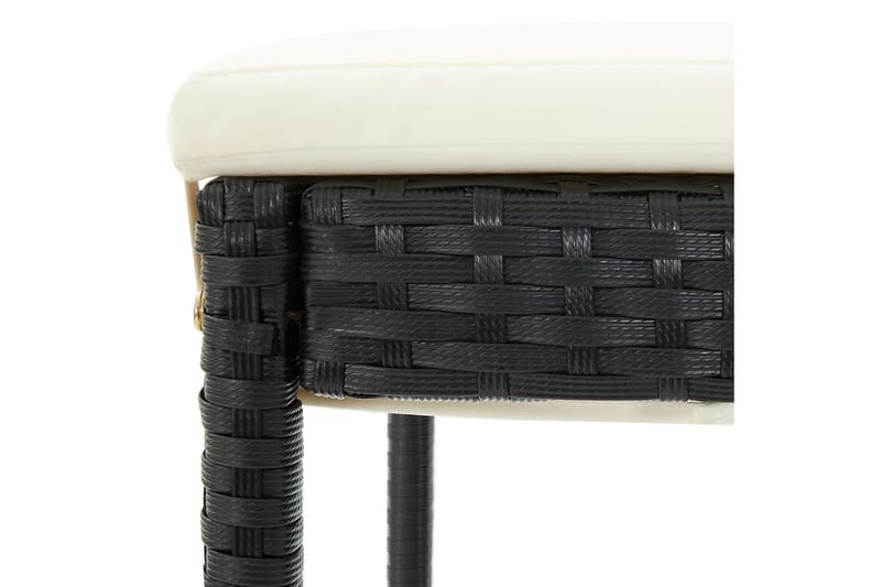 Barstolar för utomhusbruk med dynor 4 st svart konstrotting - Svart - Barstol utomhus