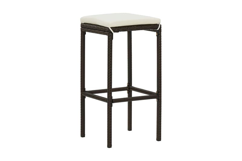 Barstolar med dynor 4 st brun konstrotting - Barstol utomhus