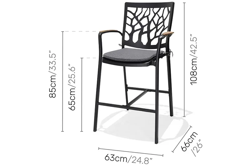 Portals Barstol Utomhus - Svart - Utemöbler & utemiljö - Utestol & trädgårdsstol - Barstol utomhus