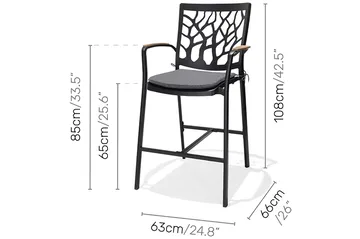 Portals Barstol Utomhus - Svart - Utemöbler & utemiljö - Utestol & trädgårdsstol - Barstol utomhus