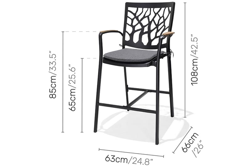 Portals Barstol Utomhus - Svart - Utemöbler & utemiljö - Utestol & trädgårdsstol - Barstol utomhus
