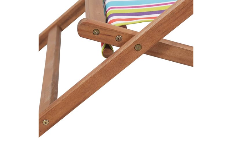 Hopfällbar strandstol tyg och träram flerfärgad - Flerfärgad - Balkongstol - Strandstol - Brassestol & campingstol