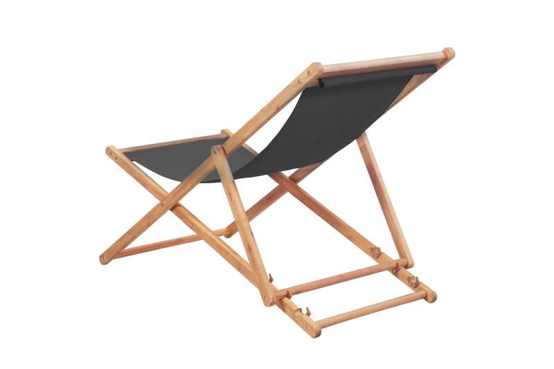 Hopfällbar strandstol tyg och träram grå - Grå - Balkongstol - Strandstol - Brassestol & campingstol