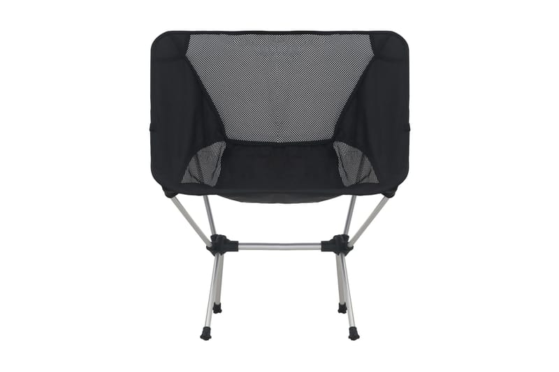 Hopfällbara campingstolar 2 st med väska 54x50x65 cm alumini - Svart - Brassestol & campingstol - Strandstol - Balkongstol