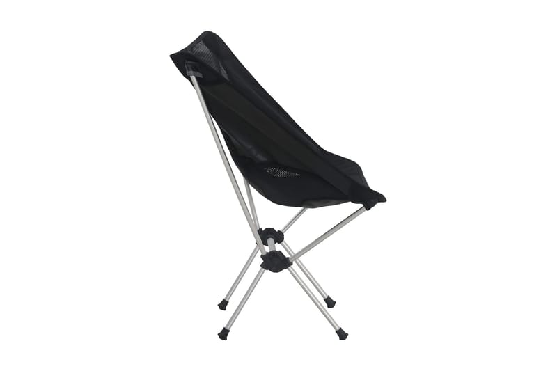 Hopfällbara campingstolar 2 st med väska 54x50x65 cm alumini - Svart - Brassestol & campingstol - Strandstol - Balkongstol