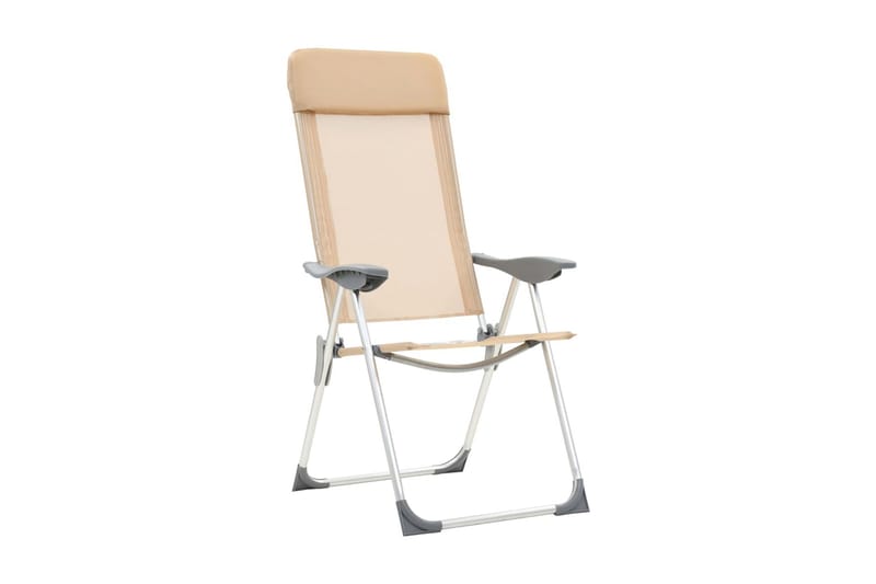 Hopfällbara campingstolar 4 st aluminium gräddvit - Vit - Brassestol & campingstol - Strandstol - Balkongstol