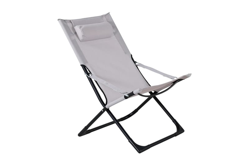 Relaxstol Seville Vikbar med Dyna Svart/Grå - Venture Home - Brassestol & campingstol - Strandstol - Balkongstol