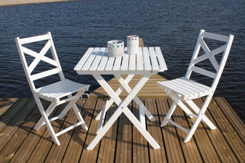 CALAYAN Klappstol Utomhus 2-Pack Vit - Utemöbler & utemiljö - Utestol & trädgårdsstol - Cafestol & klappstol utomhus