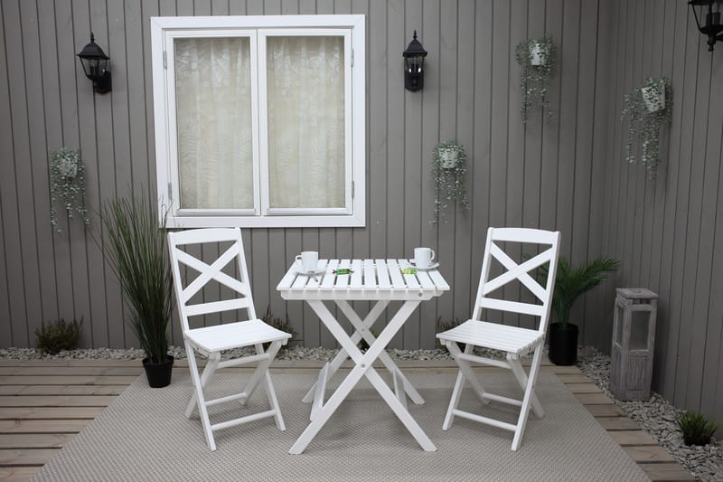 CALAYAN Klappstol Utomhus 2-Pack Vit - Utemöbler & utemiljö - Utestol & trädgårdsstol - Cafestol & klappstol utomhus