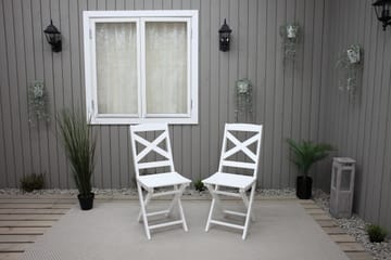CALAYAN Klappstol Utomhus 2-Pack Vit - Utemöbler & utemiljö - Utestol & trädgårdsstol - Cafestol & klappstol utomhus