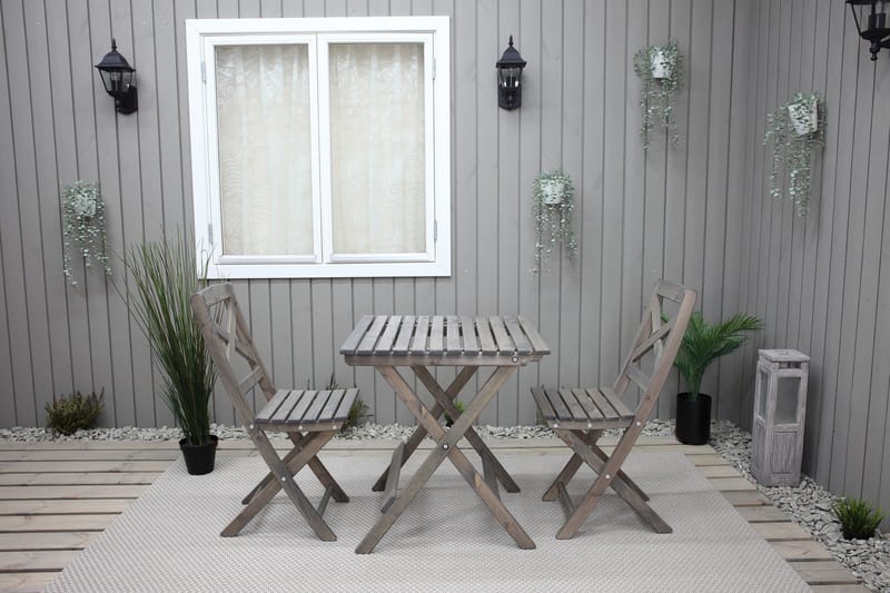 Klappstol Utomhus Edilma 2-pack - Grå - Utemöbler & utemiljö - Utestol & trädgårdsstol - Cafestol & klappstol utomhus