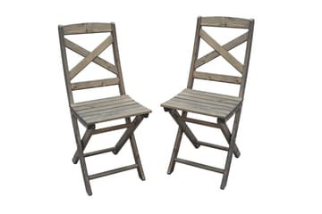 Klappstol Utomhus Edilma 2-pack - Grå - Utemöbler & utemiljö - Utestol & trädgårdsstol - Cafestol & klappstol utomhus