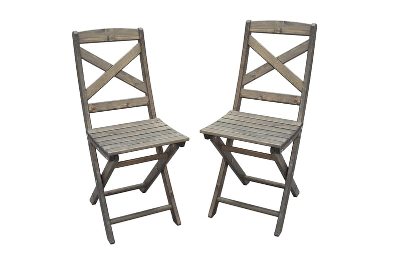 Klappstol Utomhus Edilma 2-pack - Grå - Utemöbler & utemiljö - Utestol & trädgårdsstol - Cafestol & klappstol utomhus