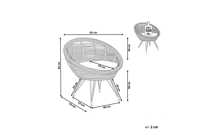 Carman Utefåtölj - Natural/Svart/Beige - Utemöbler & utemiljö - Utestol & trädgårdsstol - Utefåtölj & loungefåtölj