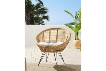 Carman Utefåtölj - Natural/Svart/Beige - Utemöbler & utemiljö - Utestol & trädgårdsstol - Utefåtölj & loungefåtölj