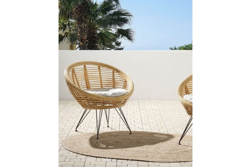 Carman Utefåtölj - Natural/Svart/Beige - Utemöbler & utemiljö - Utestol & trädgårdsstol - Utefåtölj & loungefåtölj