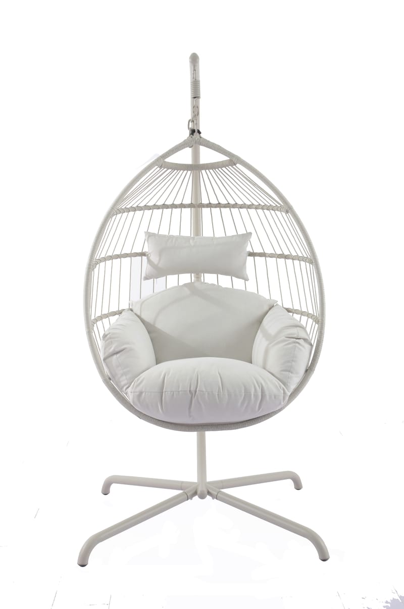 Corvin Hängstol med stativ utomhus - Äggstol i stål - Beige - Utemöbler & utemiljö - Utestol & trädgårdsstol - Hängfåtölj & hängstol utomhus