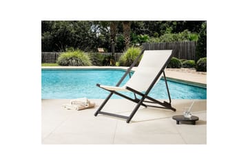 Däckstol hopfällbar Locri II - Beige, svart - Utemöbler & utemiljö - Utestol & trädgårdsstol - Solstol