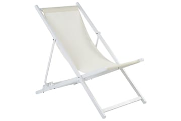 Däckstol hopfällbar Locri II - Beige, vit - Utemöbler & utemiljö - Utestol & trädgårdsstol - Solstol