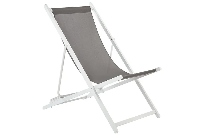 Däckstol hopfällbar Locri II, Grå, vit