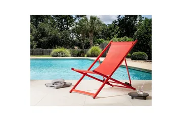 Däckstol hopfällbar Locri II - Röd - Utemöbler & utemiljö - Utestol & trädgårdsstol - Solstol
