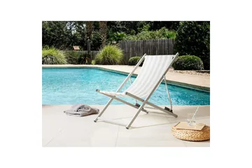 Däckstol hopfällbar Locri II - Vit, Grå - Utemöbler & utemiljö - Utestol & trädgårdsstol - Solstol