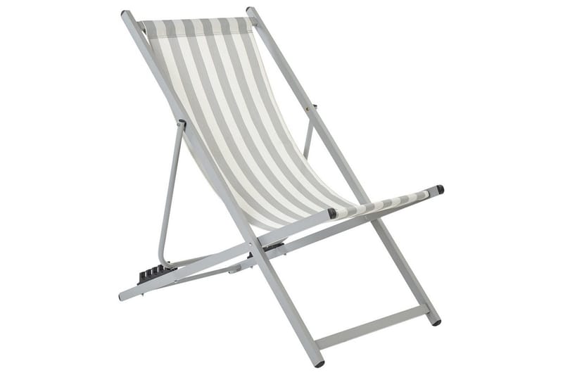 Däckstol hopfällbar Locri II, Vit, Grå