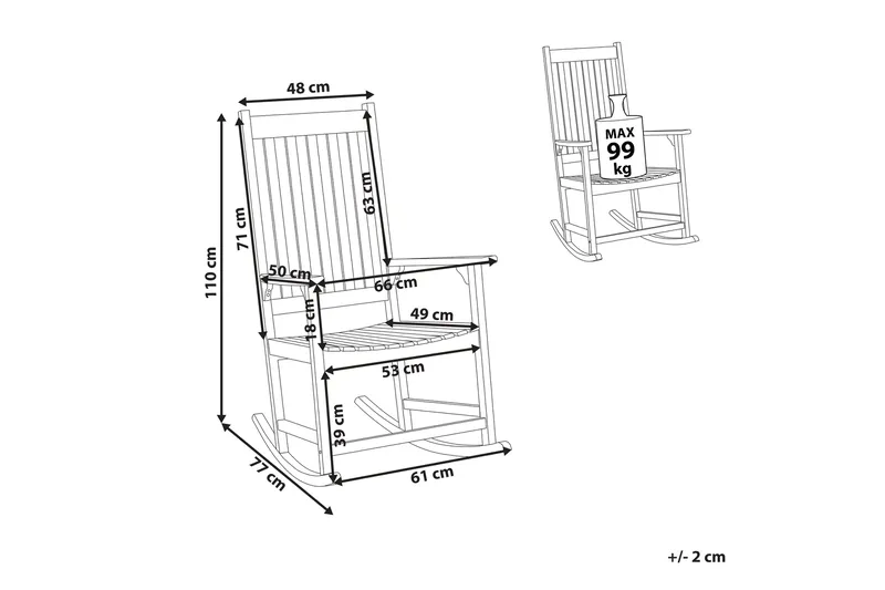 Emiliano Gungstol utomhus - Ljusbrun - Utemöbler & utemiljö - Utestol & trädgårdsstol - Gungstol utomhus