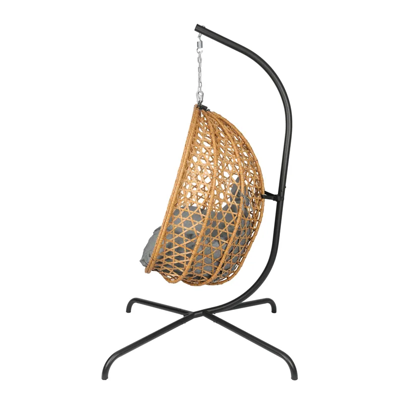 Etna Hängstol med stativ utomhus - Äggstol i konstrotting - Brun - Utemöbler & utemiljö - Utestol & trädgårdsstol - Hängfåtölj & hängstol utomhus