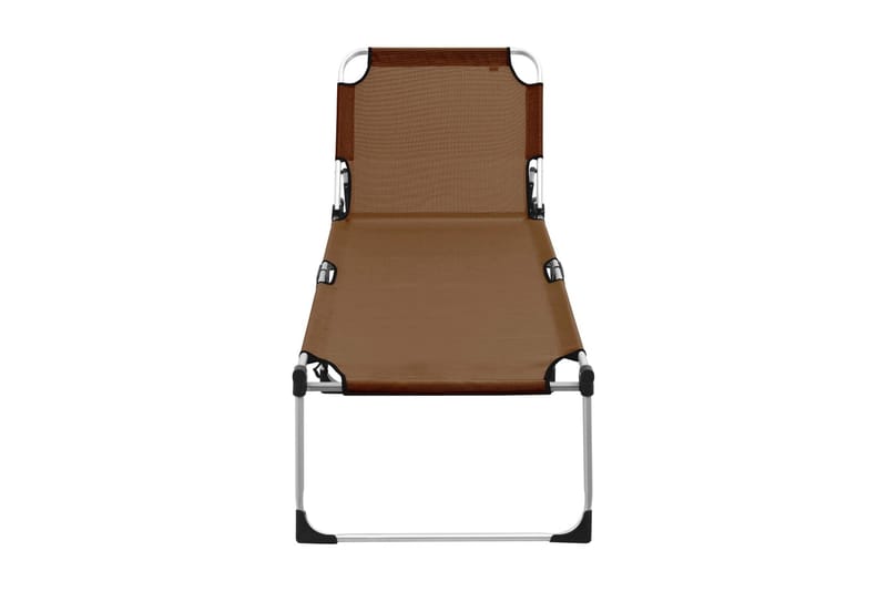 Extra hög solstol för seniorer hopfällbar brun aluminium - Brun - Solstol