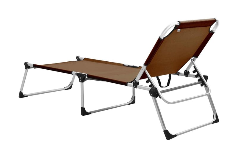 Extra hög solstol för seniorer hopfällbar brun aluminium - Brun - Solstol