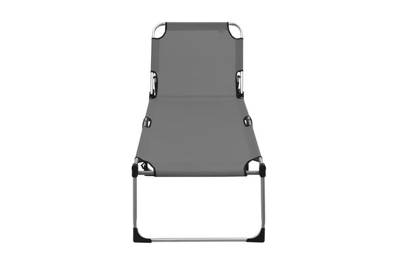 Extra hög solstol för seniorer hopfällbar grå aluminium - Grå - Solstol