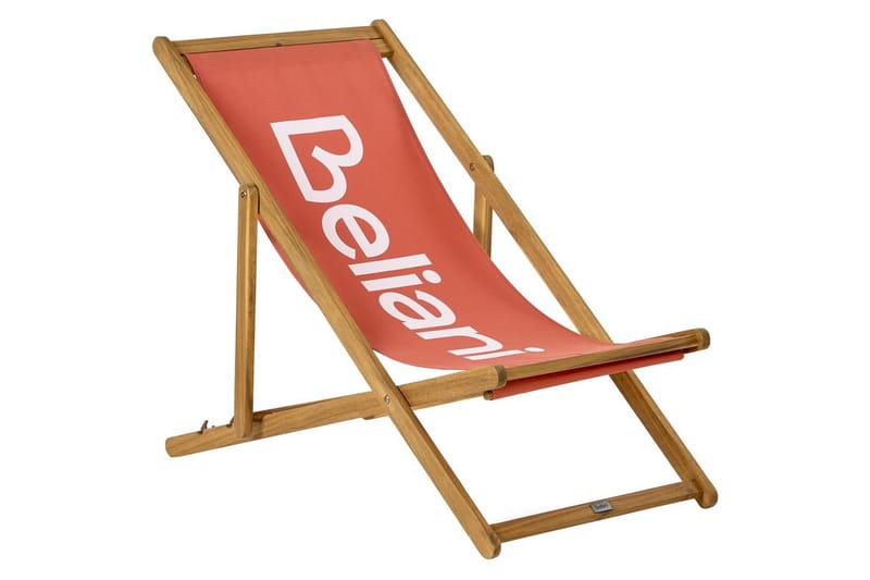 Fällbar däckstol Anzio - Rött, ljust trä - Utemöbler & utemiljö - Utestol & trädgårdsstol - Solstol