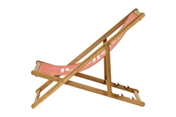 Fällbar däckstol Anzio - Rött, ljust trä - Utemöbler & utemiljö - Utestol & trädgårdsstol - Solstol