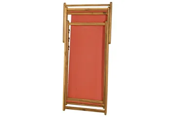 Fällbar däckstol Anzio - Rött, ljust trä - Utemöbler & utemiljö - Utestol & trädgårdsstol - Solstol