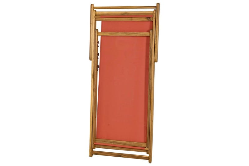 Fällbar däckstol Anzio - Rött, ljust trä - Utemöbler & utemiljö - Utestol & trädgårdsstol - Solstol