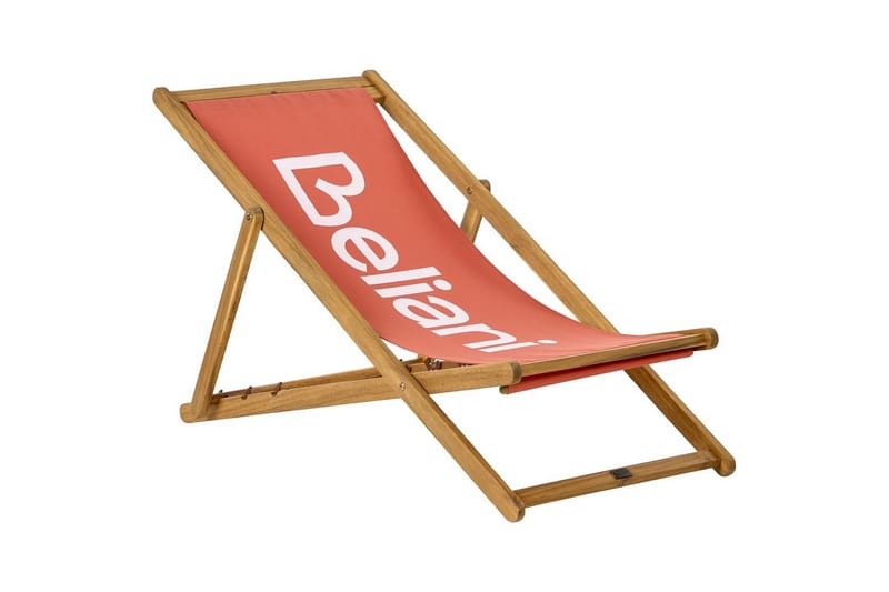 Fällbar däckstol Anzio - Rött, ljust trä - Utemöbler & utemiljö - Utestol & trädgårdsstol - Solstol