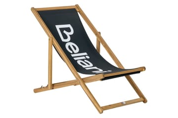 Fällbar däckstol Anzio - Svart, ljust trä - Utemöbler & utemiljö - Utestol & trädgårdsstol - Solstol