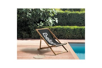 Fällbar däckstol Anzio - Svart, ljust trä - Utemöbler & utemiljö - Utestol & trädgårdsstol - Solstol