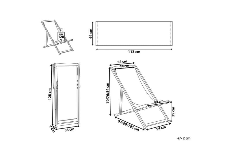 Fällbar däckstol Anzio - Svart, ljust trä - Utemöbler & utemiljö - Utestol & trädgårdsstol - Solstol