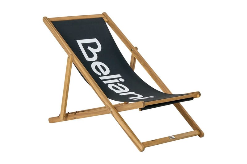 Fällbar däckstol Anzio, Svart, ljust trä