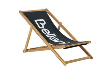 Fällbar däckstol Anzio - Svart, ljust trä - Utemöbler & utemiljö - Utestol & trädgårdsstol - Solstol