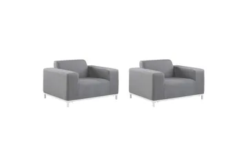 Fåtölj set om 2 Rovigo - Grå, vit - Utemöbler & utemiljö - Utestol & trädgårdsstol - Utefåtölj & loungefåtölj