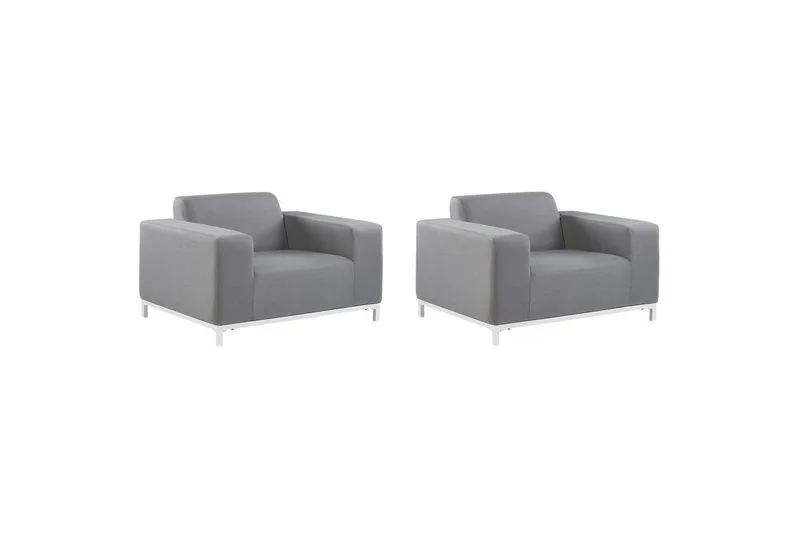 Fåtölj set om 2 Rovigo, Grå, vit