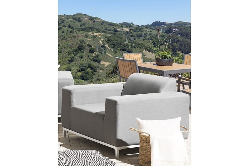 Fåtölj set om 2 Rovigo - Grå, vit - Utemöbler & utemiljö - Utestol & trädgårdsstol - Utefåtölj & loungefåtölj