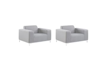 Fåtölj set om 2 Rovigo - Ljusgrå, vit - Utemöbler & utemiljö - Utestol & trädgårdsstol - Utefåtölj & loungefåtölj