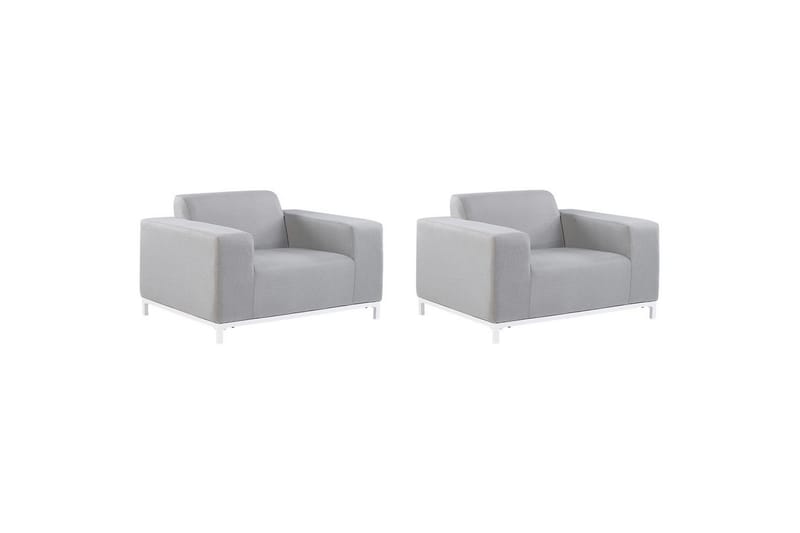 Fåtölj set om 2 Rovigo, Ljusgrå, vit